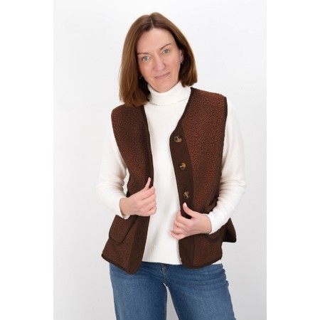 Amazing Woman Teddy Borg Dark Chocolate Fleece Gilet - Brown
