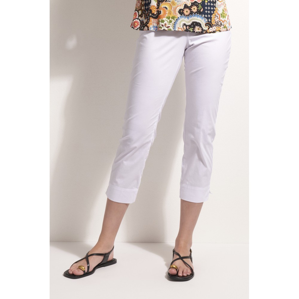 Foil Fuss Free White 7/8 Trapeze Trouser White 