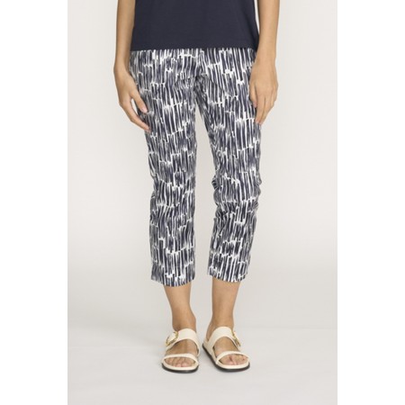 Foil Fuss Free Code Print 7/8 Trapeze Print Trouser - Black