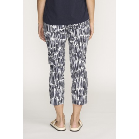 Foil Fuss Free Code Print 7/8 Trapeze Print Trouser - Black