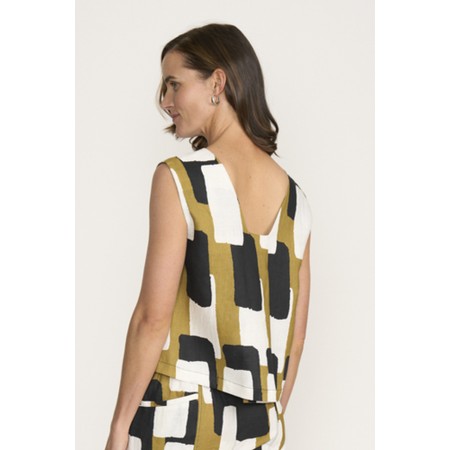 Foil It's Only Natural Art Box Linen Print Top - Multicoloured