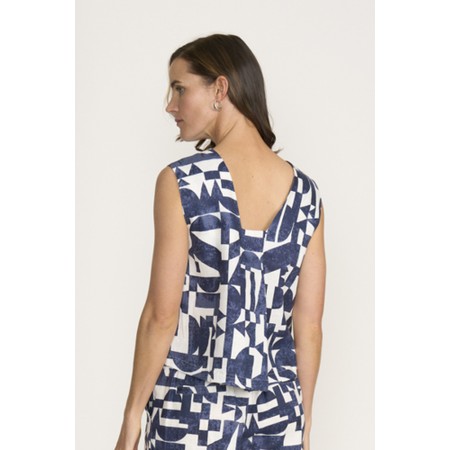 Foil It's Only Natural Best Angle Linen Print Top - Black