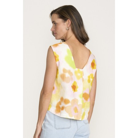 Foil It's Only Natural Posh Petal Linen Print Top - Yellow