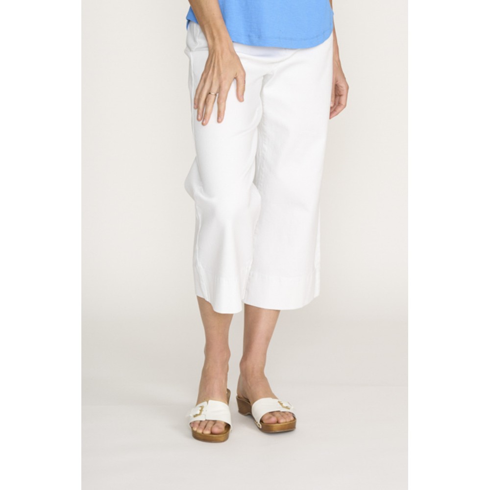 Foil White Jean Queen Crop White 