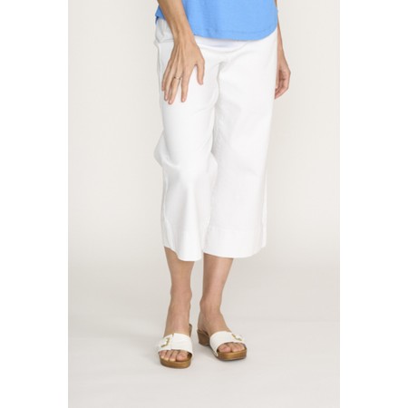 Foil White Jean Queen Crop - White