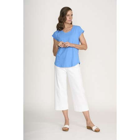 Foil White Jean Queen Crop - White