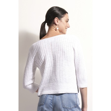 Foil Knitty Gritty White Sweater - White