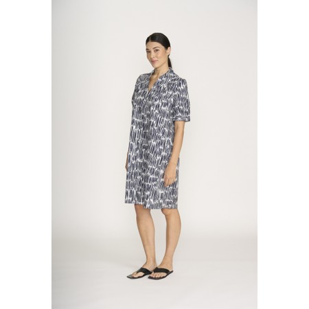 Foil Thats The Spirit Button Up Code Print Dress - Black