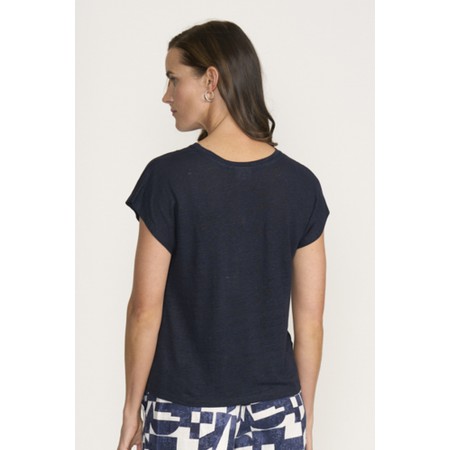 Foil Do The Twist True Navy Top - Blue