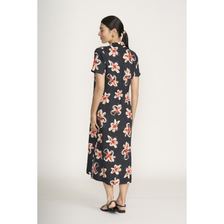 Foil Advanced Interaction Flower Doodle Dress - Blue