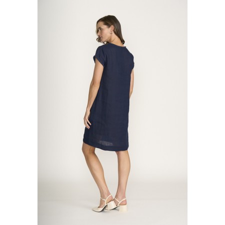 Foil Festival Eclipse Linen Dress - Blue