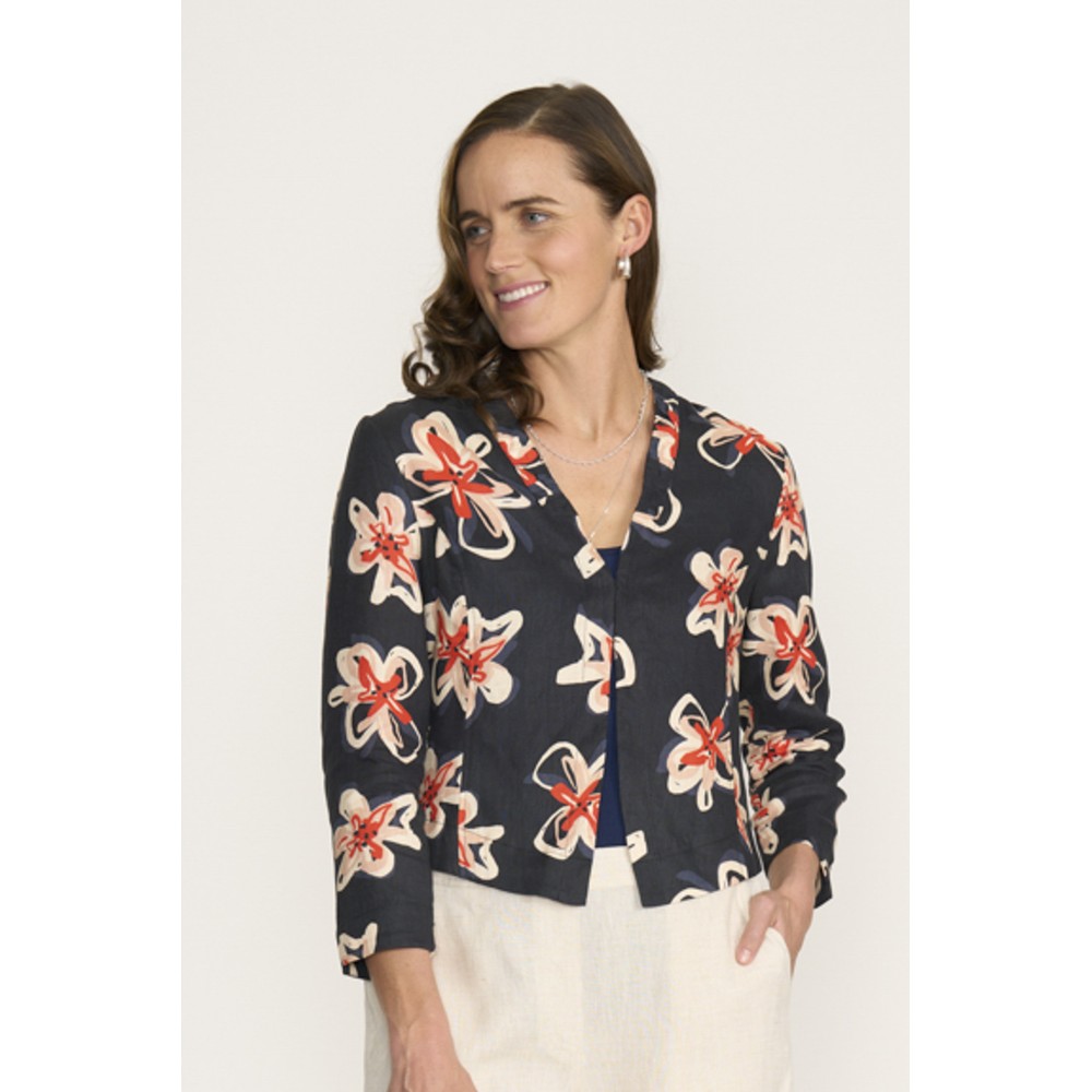 Foil Gather Together Flower Doodle Short Jacket Flower Doodle