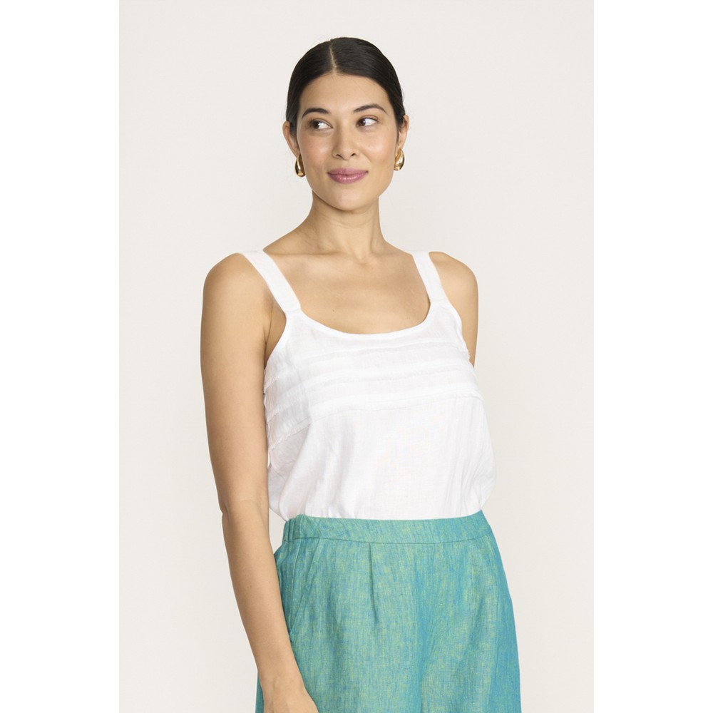 Foil In To The Fray White Tank White 