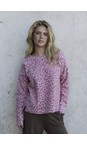 Henriette Steffensen Pink Leopard Classic Round Neck Pink Leopard Print Fleece Blouse  