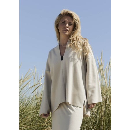 Henriette Steffensen Fleece Kit Pullover Vneck Shawl Collar - Beige