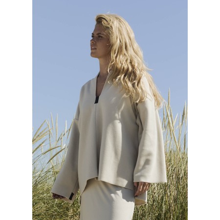 Henriette Steffensen Fleece Kit Pullover Vneck Shawl Collar - Beige