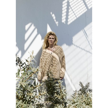 Henriette Steffensen Camel Fleece V-Neck Blouse - Brown