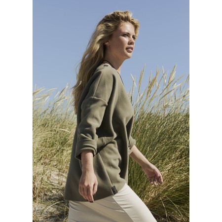 Henriette Steffensen Dusty Green Fleece V-Neck Blouse - Green