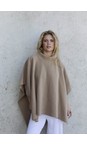 Henriette Steffensen Camel High Neck Camel Fleece Poncho  