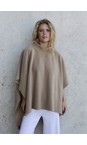 Henriette Steffensen Camel High Neck Camel Fleece Poncho  