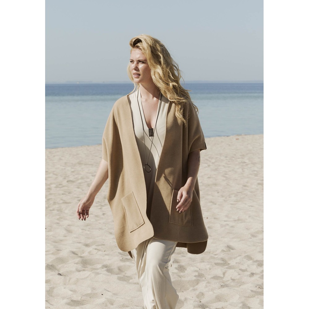 Henriette Steffensen Oversized Camel Fleece Long Gilet Camel