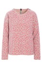 Henriette Steffensen Pink Leopard Classic Round Neck Pink Leopard Print Fleece Blouse  