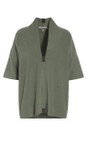 Henriette Steffensen Dusty Green V Neck Short Sleeve Dusty Green Fleece Pullover  