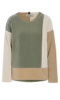 Henriette Steffensen Dusty Green / Kit / Camel Fleece Patch Blouse  