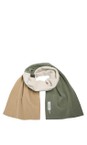 Henriette Steffensen Dusty Green / Kit / Camel No Waste Dusty Green Block Colour Fleece Scarf  
