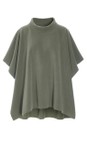 Henriette Steffensen Dusty Green High Neck Dusty Green Fleece Poncho  