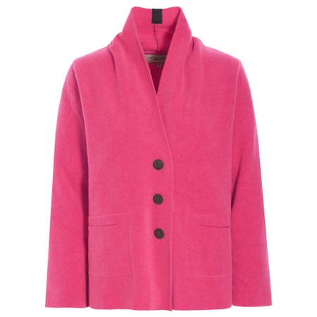 Henriette Steffensen Short Recycled Sunset Pink Fleece Cardigan - Pink