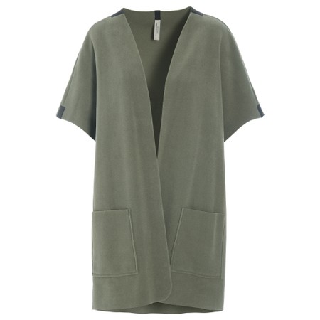 Henriette Steffensen Oversized Dusty Green Fleece Long Gilet - Green