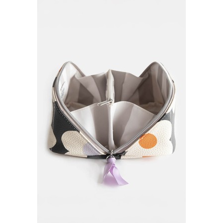 Caroline Gardner Multi Flower Charcoal Diagonal Cosmetic Bag - Multicoloured