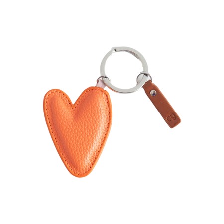 Caroline Gardner Coral Orange Heart Keyring - Orange