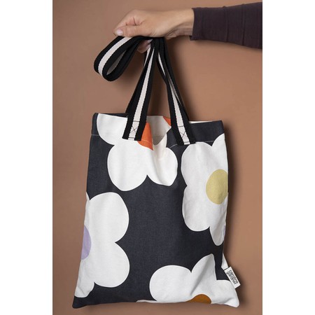 Caroline Gardner Multi Flower Charcoal Book Bag - Multicoloured