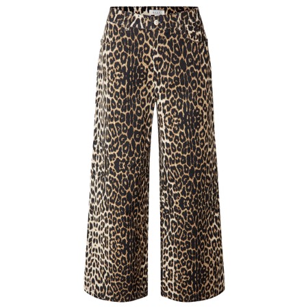 Masai Clothing Passang Animal Print Denim Trouser - Beige
