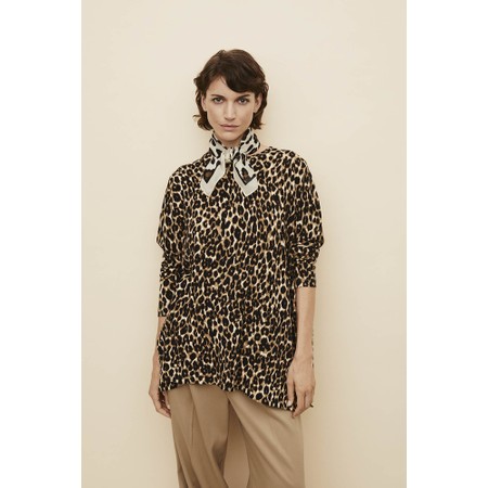Masai Clothing MaFeluci Animal Print Jumper - Brown