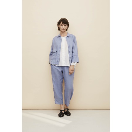 Masai Clothing MaJurelle Stonewash Linen Jacket - Blue