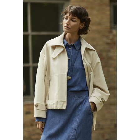 Masai Clothing MaTrixion Oyster White Denim Jacket - White