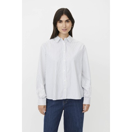 Masai Clothing MaIsavora Embroidered Stripe Shirt - Off-White