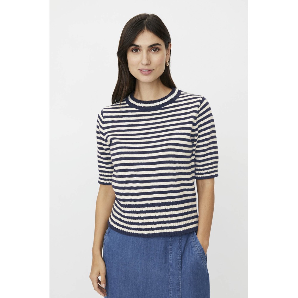 Masai Clothing MaFaeleen Stripe Knit Top Navy Blazer