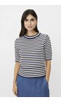 Masai Clothing Navy Blazer MaFaeleen Stripe Knit Top  