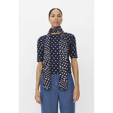 Masai Clothing MaAlong Navy Blazer Print Scarf - Blue