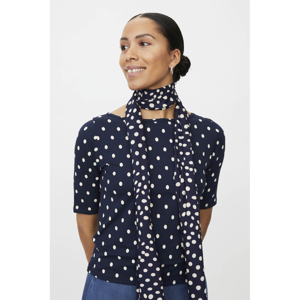 Masai Clothing MaAlong Navy Blazer Print Scarf Navy Blazer