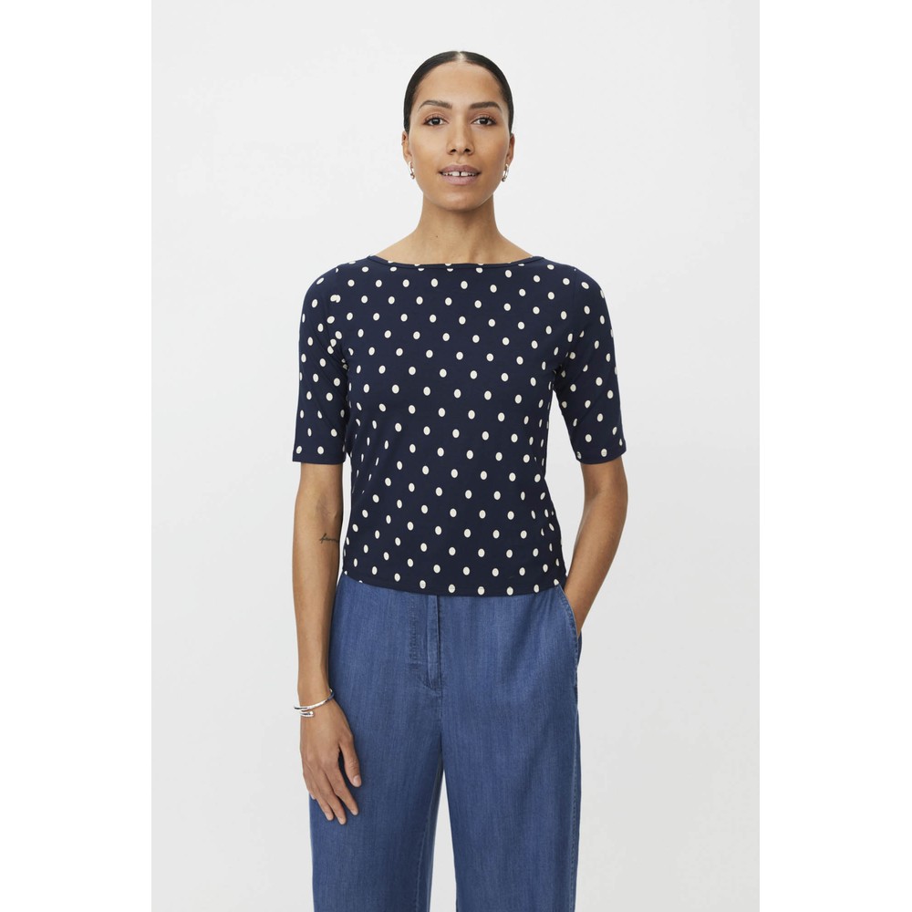 Masai Clothing MaBavessa Print Top Navy Blazer