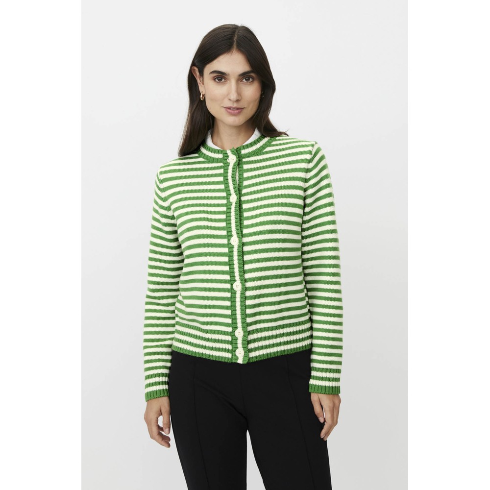 Masai Clothing MaLucanja Mint Green Knit Stripe Cardigan Mint Green