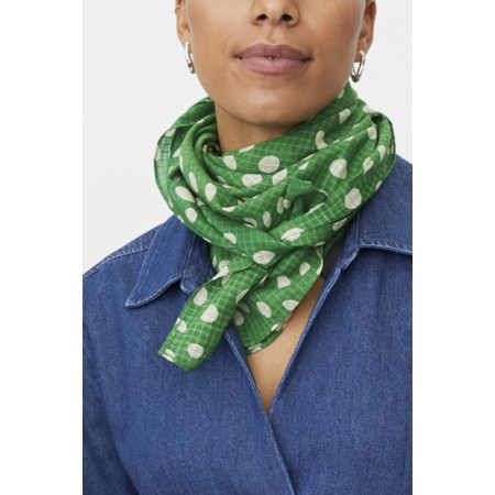 Masai Clothing MaAmivra Mint Green Spotted Cotton Scarf - Green