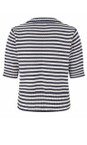 Masai Clothing Navy Blazer MaFaeleen Stripe Knit Top  