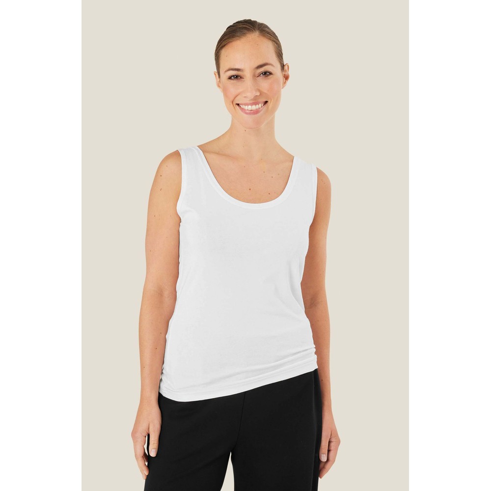 Masai Clothing MaEls White Basic Jersey Vest Top White 