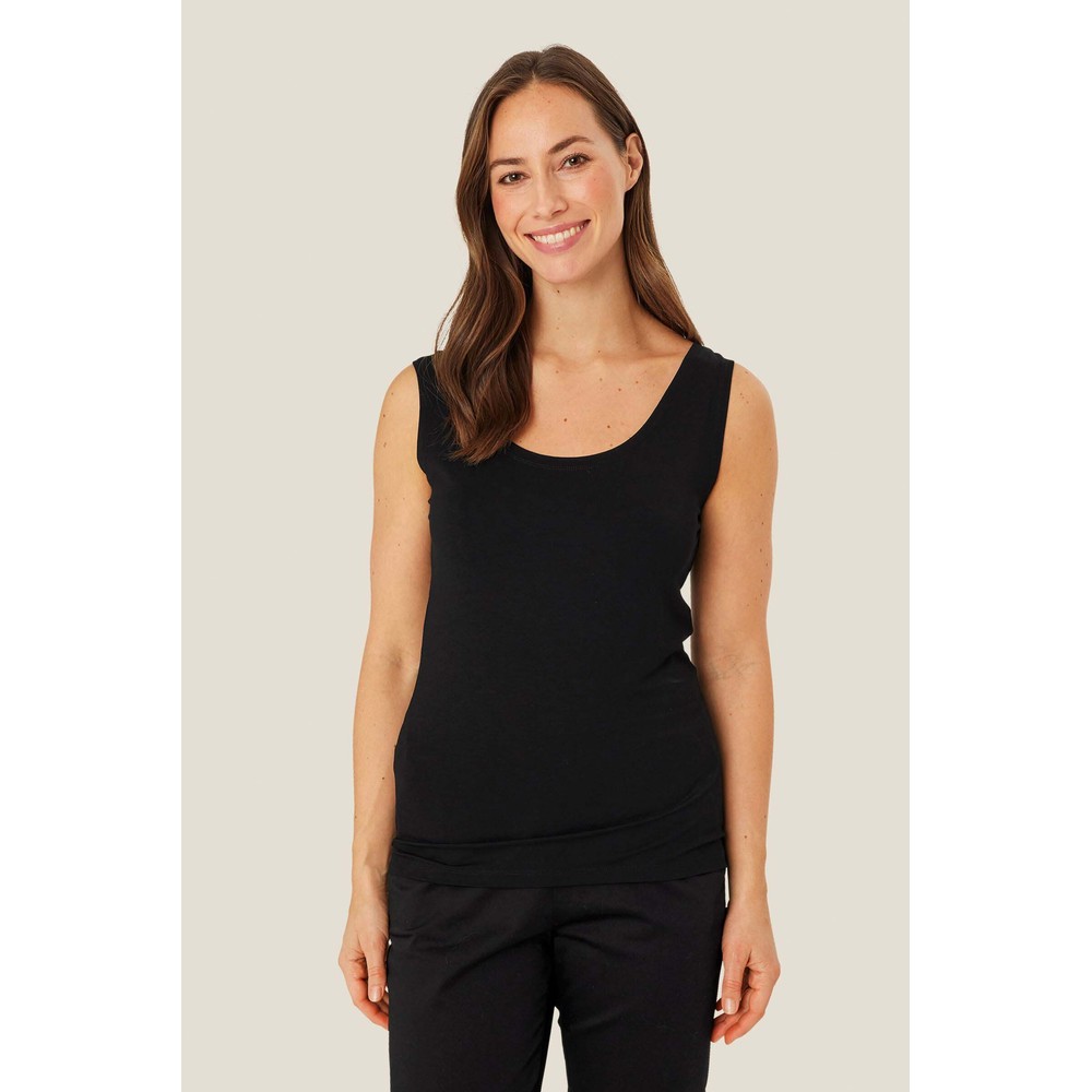 Masai Clothing MaEls  Black Basic Jersey Vest Top Black 